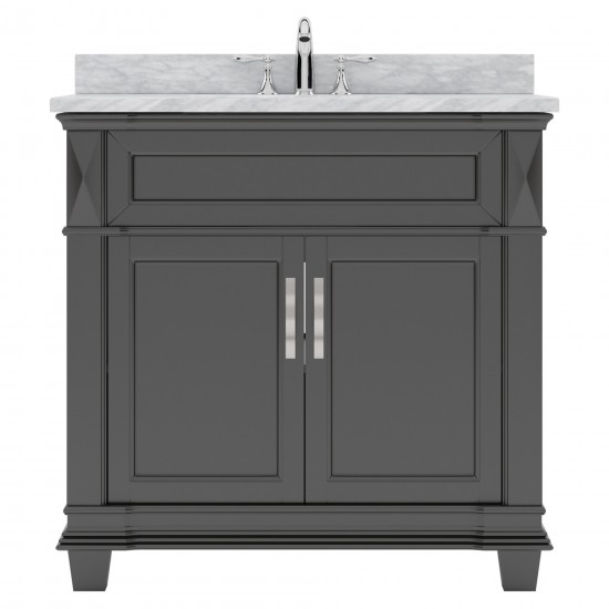 Victoria 36" Single Bath Vanity in Espresso with White Marble Top and Round Sink