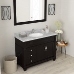 Victoria 48" Single Bath Vanity in Espresso with White Marble Top and Round Sink and Matching Mirror