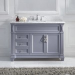 Victoria 48" Single Bath Vanity in Gray with White Marble Top and Square Sink