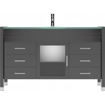 Ava 55" Single Bath Vanity in Espresso with Green Glass Top