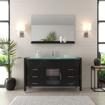 Ava 55" Single Bath Vanity in Espresso with Green Glass Top