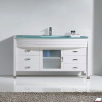 Ava 55" Single Bath Vanity in White with Green Glass Top