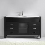 Ava 55" Single Bath Vanity in Espresso with White Engineered Stone Top and Round Sink