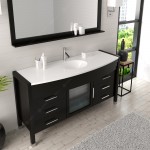 Ava 61" Single Bath Vanity in Espresso with White Engineered Stone Top and Round Sink