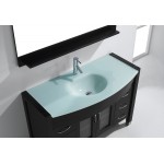 Ava 48" Single Bath Vanity in Espresso with Green Glass Top and Matching Mirror