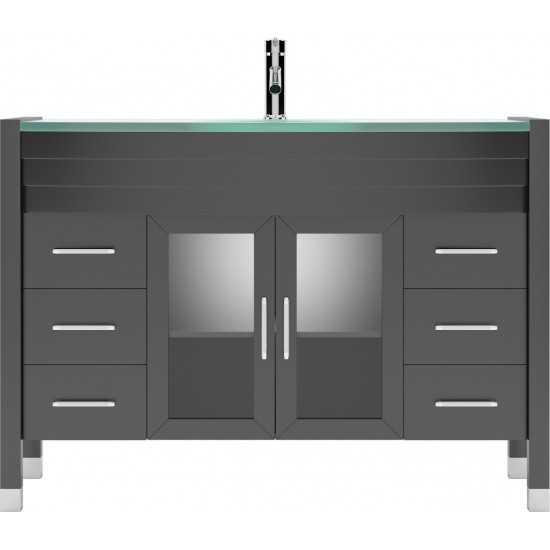 Ava 48" Single Bath Vanity in Espresso with Green Glass Top