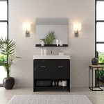 Gloria 36" Single Bath Vanity in Espresso and Square Sink and Matching Mirror