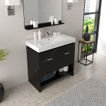 Gloria 36" Single Bath Vanity in Espresso and Square Sink and Matching Mirror