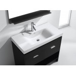 Gloria 36" Single Bath Vanity in Espresso and Square Sink and Matching Mirror