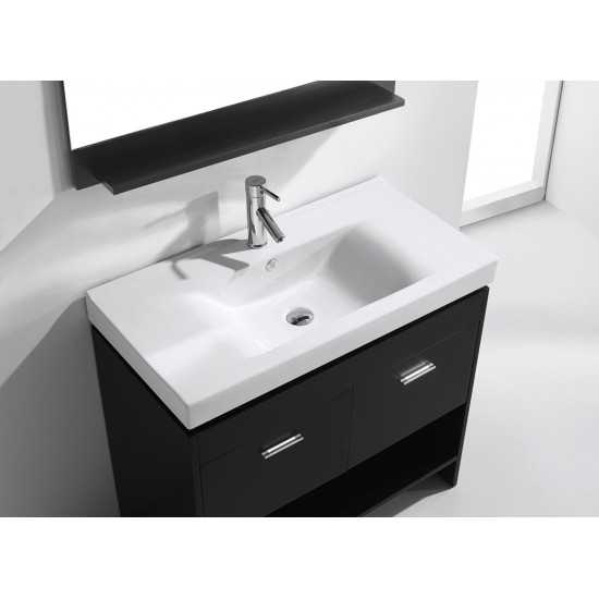 Gloria 36" Single Bath Vanity in Espresso and Square Sink and Matching Mirror