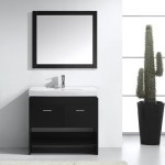 Gloria 36" Single Bath Vanity in Espresso and Square Sink and Matching Mirror