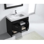 Gloria 36" Single Bath Vanity in Espresso and Square Sink and Matching Mirror