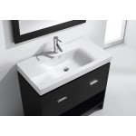 Gloria 36" Single Bath Vanity in Espresso and Square Sink and Matching Mirror