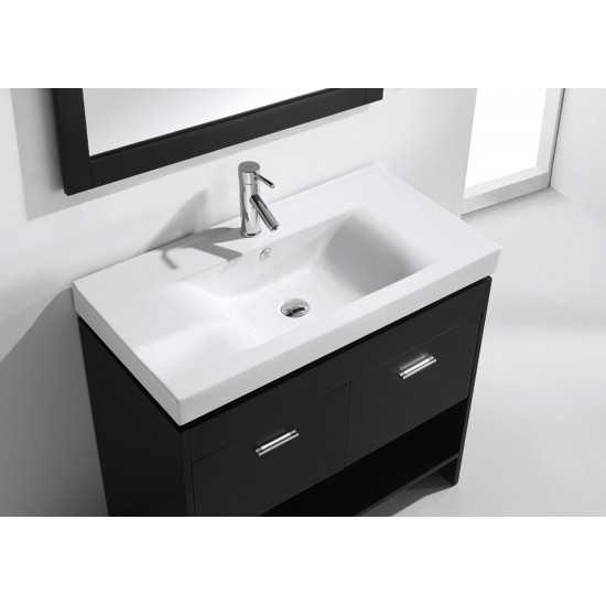 Gloria 36" Single Bath Vanity in Espresso and Square Sink and Matching Mirror