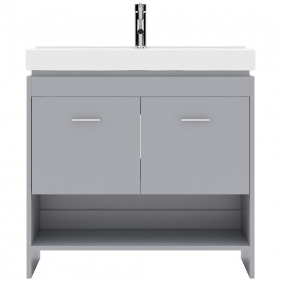 Gloria 36" Single Bath Vanity in Gray and Square Sink