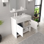 Gloria 36" Single Bath Vanity in White and Square Sink and Matching Mirror