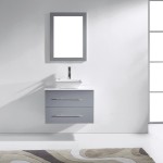 Marsala 29" Single Bath Vanity in Gray with White Engineered Stone Top and Square Sink and Matching Mirror