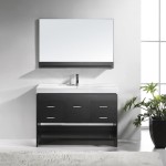 Gloria 48" Single Bath Vanity in Espresso and Square Sink with Brushed Nickel Faucet and Matching Mirror