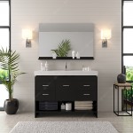 Gloria 48" Single Bath Vanity in Espresso and Square Sink with Brushed Nickel Faucet and Matching Mirror