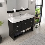 Gloria 48" Single Bath Vanity in Espresso and Square Sink with Brushed Nickel Faucet and Matching Mirror