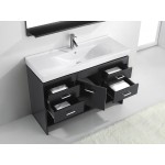 Gloria 48" Single Bath Vanity in Espresso and Square Sink with Brushed Nickel Faucet and Matching Mirror