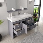 Gloria 48" Single Bath Vanity in Gray and Square Sink and Matching Mirror