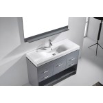 Gloria 48" Single Bath Vanity in Gray and Square Sink and Matching Mirror