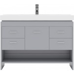 Gloria 48" Single Bath Vanity in Gray and Square Sink