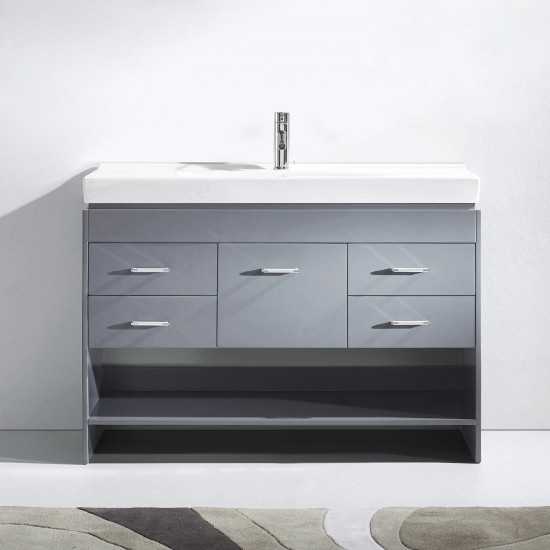 Gloria 48" Single Bath Vanity in Gray and Square Sink