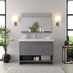 Gloria 48" Single Bath Vanity in Gray and Square Sink