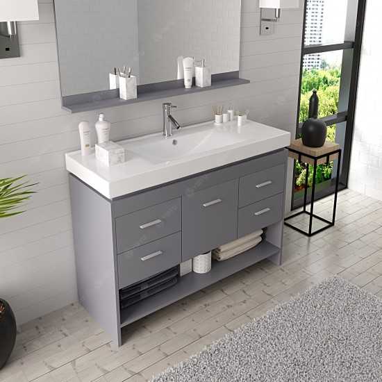 Gloria 48" Single Bath Vanity in Gray and Square Sink