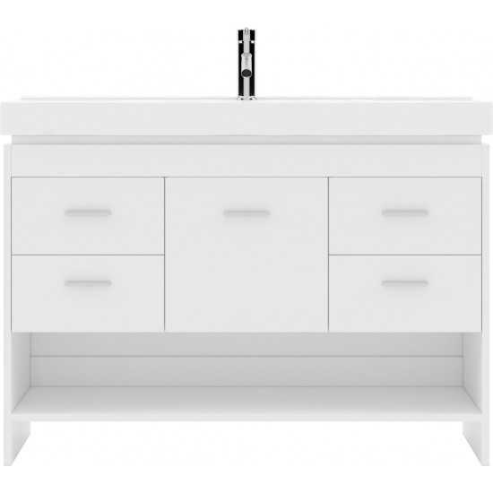 Gloria 48" Single Bath Vanity in White and Square Sink