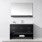 Gloria 48" Single Bath Vanity in Espresso and Square Sink and Matching Mirror