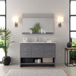 Gloria 48" Single Bath Vanity in Gray and Square Sink and Matching Mirror