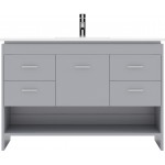 Gloria 48" Single Bath Vanity in Gray and Square Sink