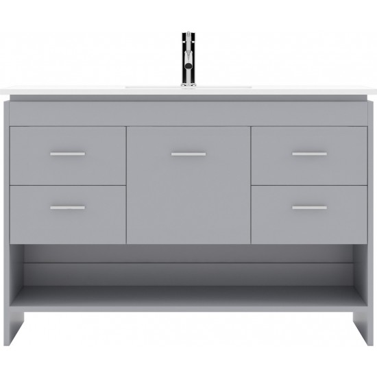 Gloria 48" Single Bath Vanity in Gray and Square Sink