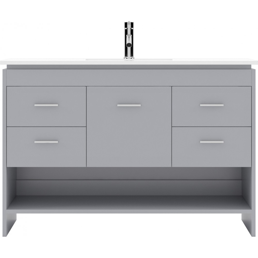 Gloria 48" Single Bath Vanity in Gray and Square Sink