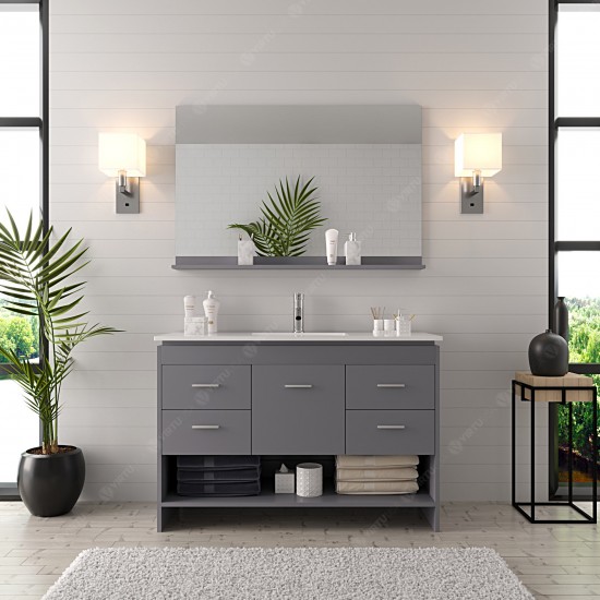 Gloria 48" Single Bath Vanity in Gray and Square Sink