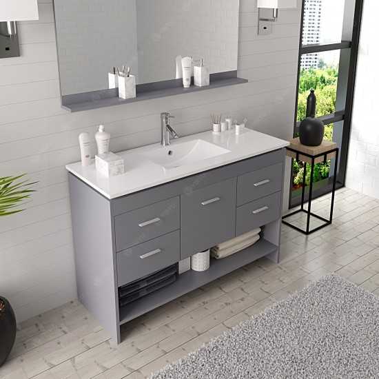 Gloria 48" Single Bath Vanity in Gray and Square Sink