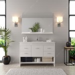 Gloria 48" Single Bath Vanity in White and Square Sink and Matching Mirror