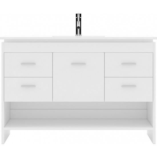 Gloria 48" Single Bath Vanity in White and Square Sink