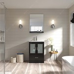 Zola 24" Single Bath Vanity in Espresso and Square Sink with Brushed Nickel Faucet and Matching Mirror