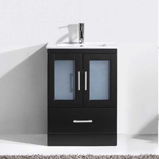 Zola 24" Single Bath Vanity in Espresso and Square Sink