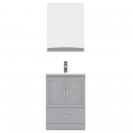 Zola 24" Single Bath Vanity in Gray and Square Sink and Matching Mirror
