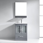 Zola 24" Single Bath Vanity in Gray and Square Sink and Matching Mirror