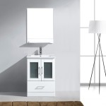 Zola 24" Single Bath Vanity in White and Square Sink and Matching Mirror