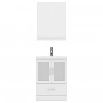 Zola 24" Single Bath Vanity in White and Square Sink with Brushed Nickel Faucet and Matching Mirror