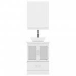 Zola 24" Single Bath Vanity in White with White Engineered Stone Top and Square Sink and Matching Mirror