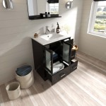 Zola 30" Single Bath Vanity in Espresso and Square Sink and Matching Mirror