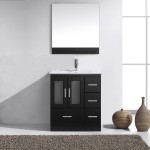 Zola 30" Single Bath Vanity in Espresso and Square Sink with Brushed Nickel Faucet and Matching Mirror